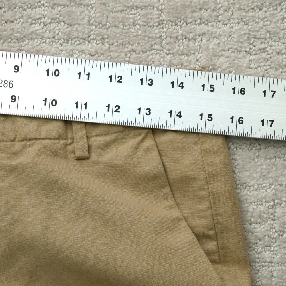 Banana Republic Dawson Khaki Pants Men 31 30 Tan Cotton Linen Straight Leg Chino